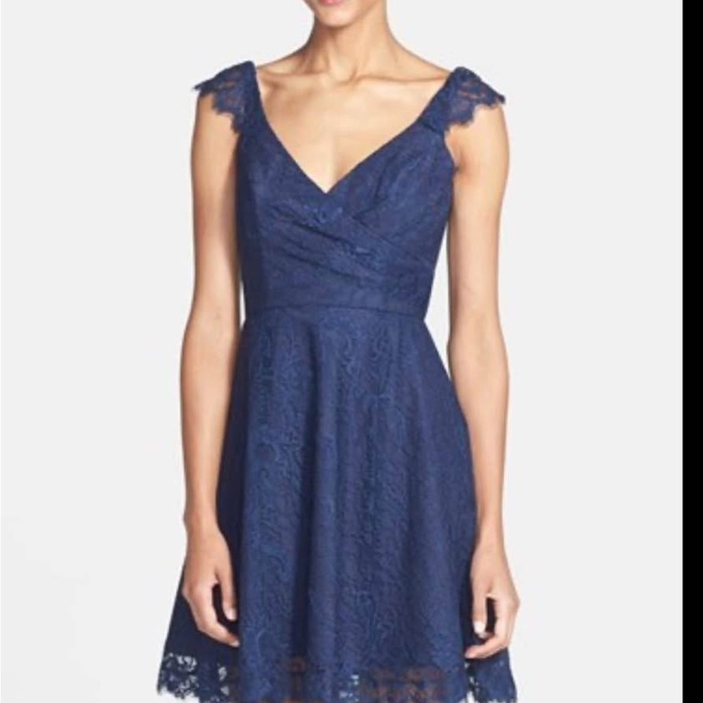 *SOLD* Jim Hjelm Occasions Navy Lace Dress